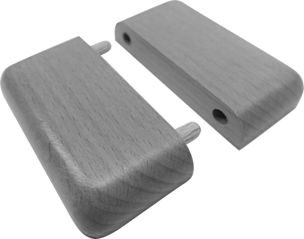 Einzelrosetten aus Holz, 2-teilig BASIC 60 Nussbaum schutzlackiert