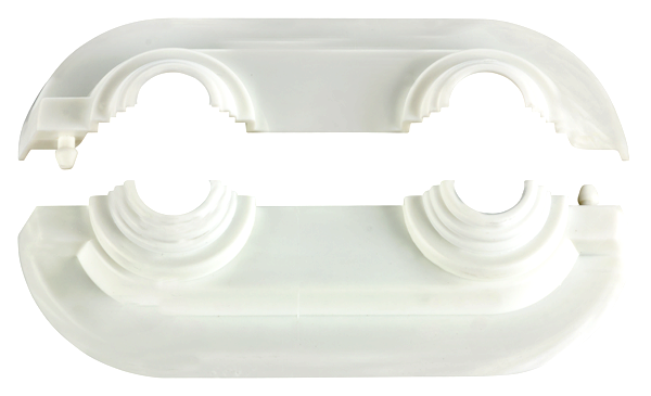 Doppelrosetten aus Kunststoff, DUO-CutLine, weiß 35mm